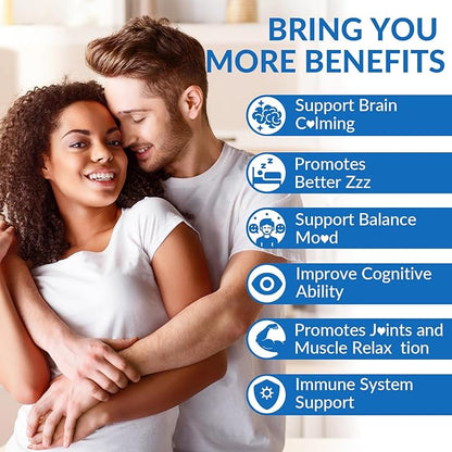 WEEVIT L-Theanine Gummies, L-Theanine GABA Supplement with 5-HTP, Ashwagandha, Magnesium, Vitamin B6, B12 - Melatonin-Free for Adults - Non-GMO, Vegan