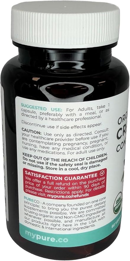 Organic Cranberry Pills - Vegan Supplement for Urinary Tract Health & Kidney Cleanse - Cranberry Pills for Women 500mg 50:1 Cranberry Concentrate Per Serving - Urinary Tract Support - 60 Capsules