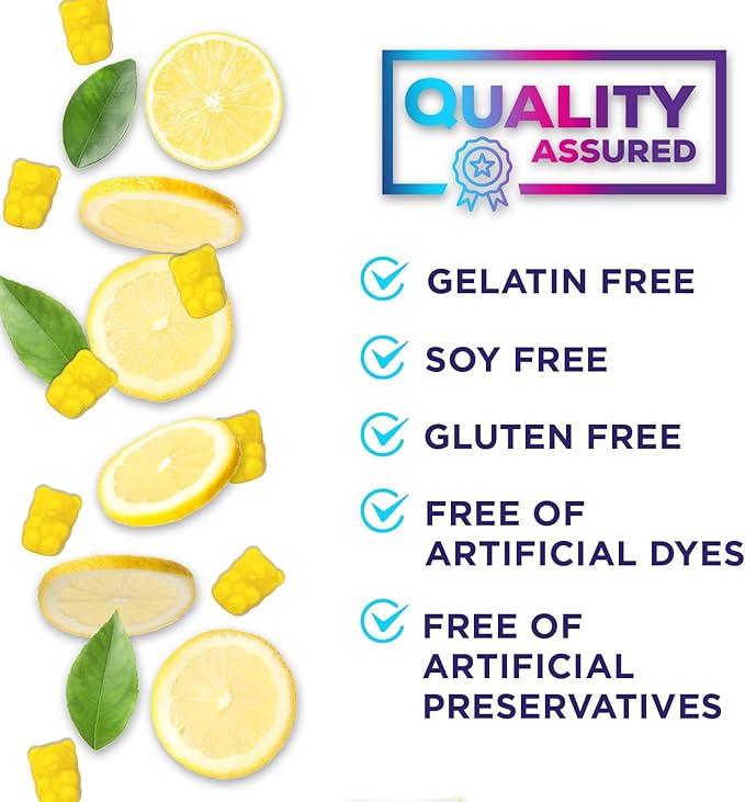 Hydration Electrolyte Gummies - Daily Liquid Replenisher Gummy - Electrolyte Multiplier with Minerals, Potassium & Real Salt - Vegan, Non-GMO - Tasty Lemon Flavor Hydration Electrolytes - 60 Gummies