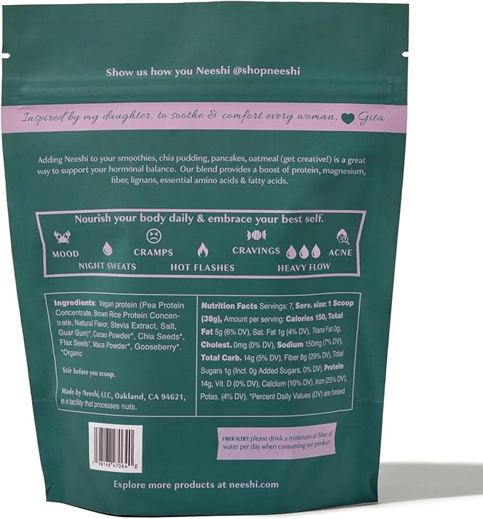 Hormone Balance Protein Powder – PMS & Perimenopause Relief for Cramps, Bloating & Mood Swings – Vegan Plant Based Superfood – 7 Servings