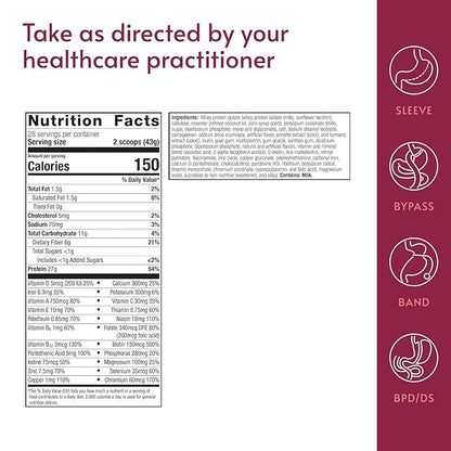 Bariatric Advantage High Protein Meal Replacement Drink Mix, Protein Powder Whey Isolate for Gastric Bypass and Sleeve Gastrectomy Patients, 27g Protein, Lactose Free - Vanilla - 28 Servings