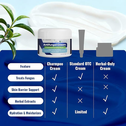 Antifungal Cream for Jock Itch: 2% Miconazole and Herbal Formula for Itchy Skin Relief Extra Strength - Cures Ringworm Athletes Foot Tinea Versicolor 100g