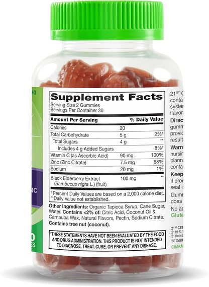 21st Century VitaJoy Sambucus Elderberry Gummies, Berry, 60 Count