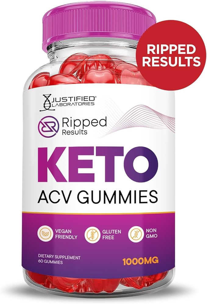 Justified Laboratories (2 Pack Ripped Results Keto ACV Gummies Advanced Formula 1000MG Ripped Results Formulated with Pomegranate Beet Juice Powder B12 Vegan Non GMO 120 Gummys