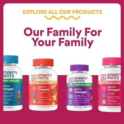 SmartyPants Multivitamin Gummy for Women 50 and Over, Omega 3 (DHA/EPA), Methylfolate, CoQ10, Vitamin D3, C, Vitamin B12, B6, A, K, Biotin, Gluten Free, 90 Count (30 Day Supply)