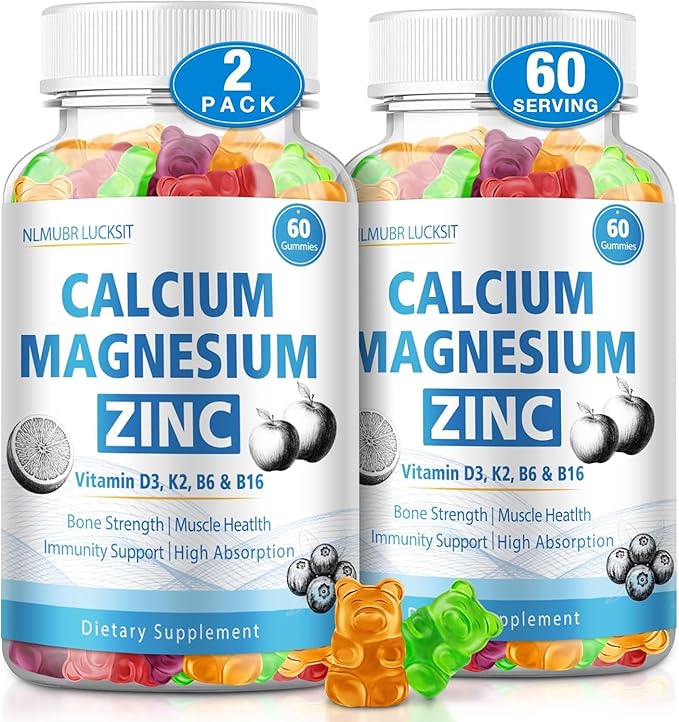 1200mg Calcium Gummies with Vitamin D3,K2,B6 Calcium Citrate Magnesium Zinc for Bonе & Immune Support, Calcium Supplements for Women&Men 120 Chews