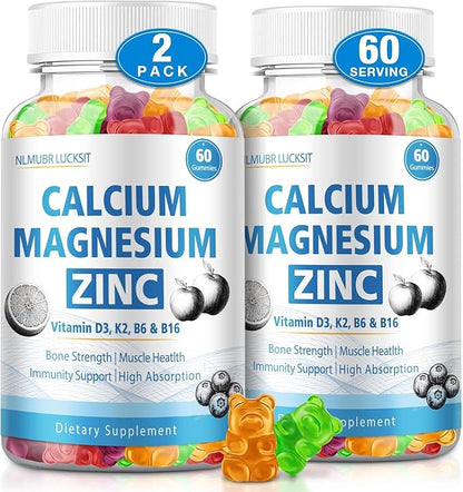 1200mg Calcium Gummies with Vitamin D3,K2,B6 Calcium Citrate Magnesium Zinc for Bonе & Immune Support, Calcium Supplements for Women&Men 120 Chews