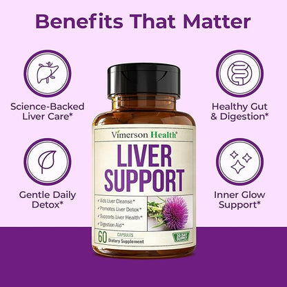 Vimerson Health Liver Cleanse Detox & Repair - Milk Thistle Supplement with Silymarin, Dandelion Root, Artichoke & Zinc for Liver Support, Digestion, Energy with Milk Thistle Extract, 2pack