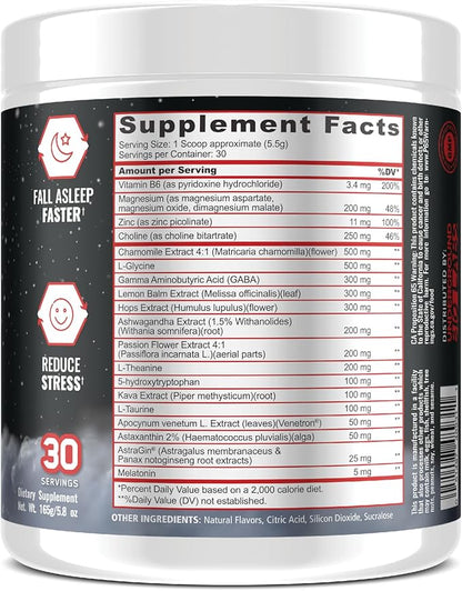 Underground Bio Labs Panda Supps – Sleepy 3.0 Natural Sleep Aid Formula: 5mg Melatonin, 300mg GABA, Chamomile Extract (Mixed Berry) 30 Servings