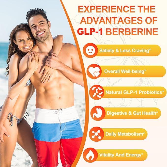 GLP-1 Supplement for Women, 5X GLP-1 Blends with Akkermansia Probiotic & Berberine, 17-in-1 High Efficiency GLP-1 Probiotic Gummies , for Energy, Digestion & Gut, Yuzu Flavor, Sugar Free - 90 Gummies