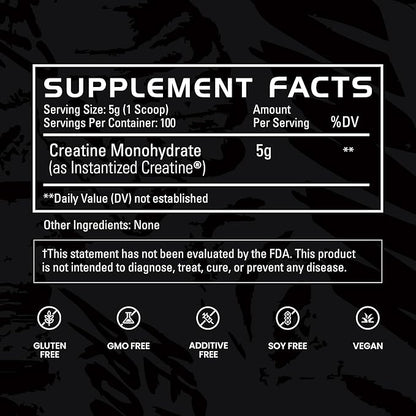 Gains in Bulk Instantized Creatine Monohydrate for Men & Women, Soluble Pre Workout Powder, Supports Muscle Building, Strength and Performance, Bodybuilding Supplements, Unflavored, 100 Servings