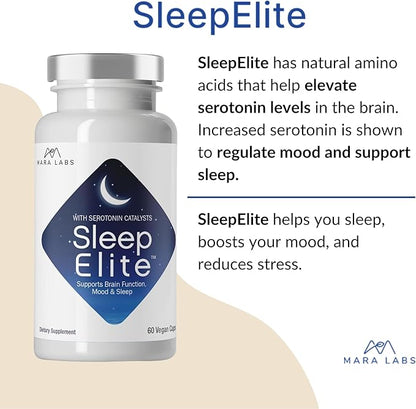 Mara Labs SleepElite | Supports Brain Function, Mood, and Sleep | with Serotonin Catalysts | 30 Servings