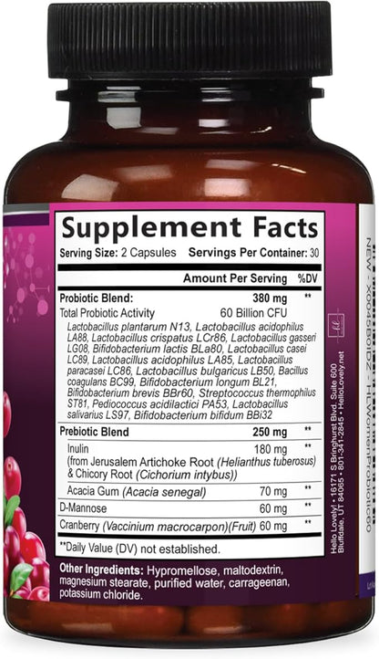 Probiotics for Women - Prebiotic and Probiotic Blend 60 Billion CFU Per Serving - 16 Strain Women's Probiotic for pH Balance & Vaginal Support - Digestive & Immune Support, Bottled USA - 60 Capsules