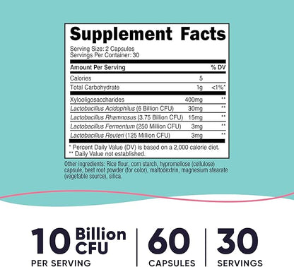 Nutricost Vaginal Probiotic for Women (10 Billion CFU) 60 Capsules - GMO-Free, Gluten-Free, 30 Servings