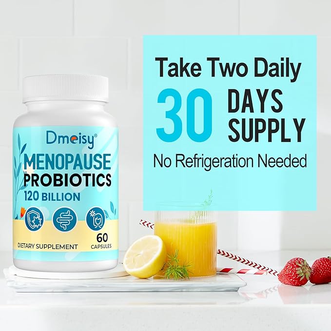 Menopause Supplements for Women, 120 Billion CFU Probiotic, 13-in-1 Herbs Probiotics Complex, for Menopause Relief, Hormone Balance, Hot Flashes, Night Sweats, Mood Swings, Gut & Immunity - 60 Capsule