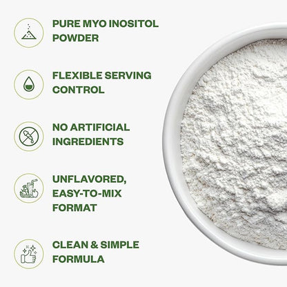 Purisure Inositol Powder, 1 kg, Fertility, Hormonal Balance and Ovarian Support, Pure Inositol Powder, Inositol Supplement to Support Energy and Brain Wellness, Vegan, Non-GMO, 2000 Servings