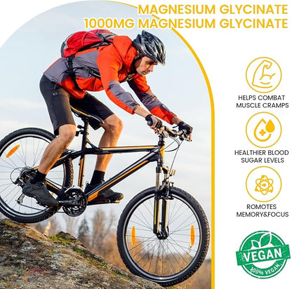Magnesium Glycinate Gummies 1000mg, Sugar Free Magnesium Potassium Supplements Chewable for Adults with L-Threonate for Sleep, Body Support and Relaxation,90 Mango Pineapple Gummies