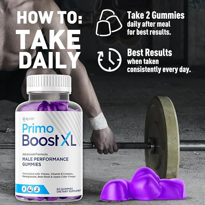 (2 Pack) Primo Boost XL Gummies, Official Primo Boost XL Gummys with All Natural Ingredients, Advanced PrimoBoost Health & Wellness Formula with Max Strength Active Lifestyle Vitamins (120 Gummies)