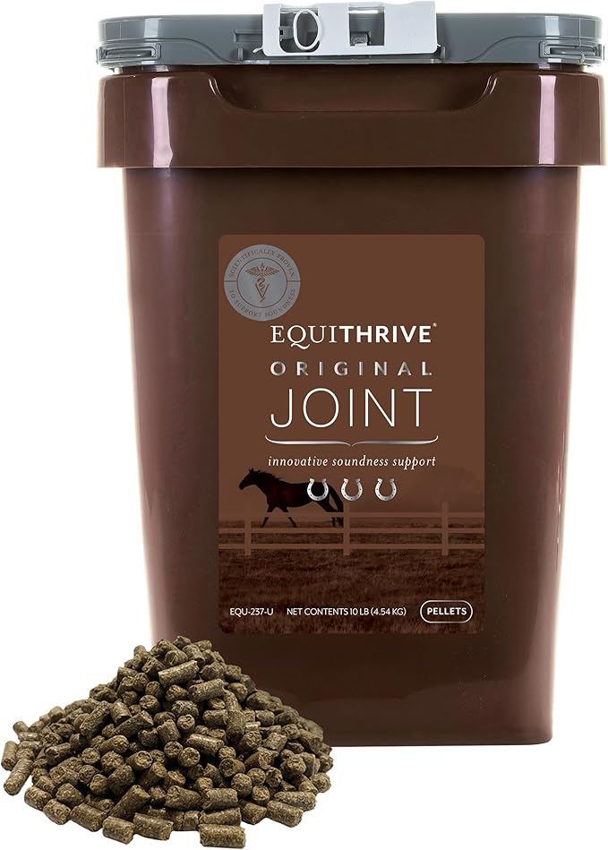 Equithrive Original Joint Supplement Pellets with Resveratrol and Hyaluronic Acid for Horses in Training and Competition and Senior Horses, Equine Care, 10 lbs