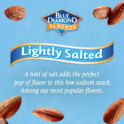 Blue Diamond Almonds Low Sodium Lightly Salted Snack Nuts, 25 Oz Resealable Bag (Pack of 2)