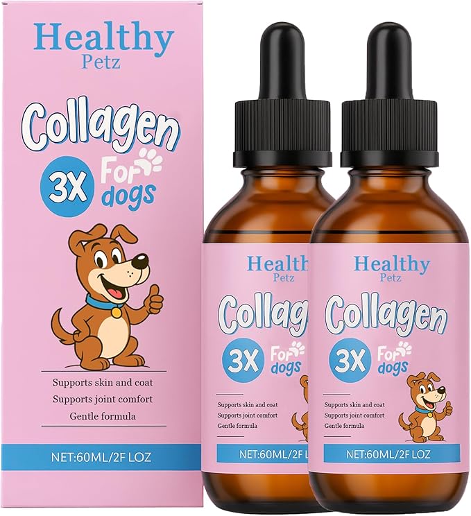 Premium Liquid Collagen for Dogs - Skin & Coat Supplement with Hyaluronic Acid & Biotin, Supports Joint Health, Mobility & Hydration for All Dogs, Bacon Flavor - 2 fl oz (2)