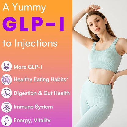 GLP-I Probiotic Gummy for Women and Men, 17-in-1 GLP-I Supplement with Akkermansia Probiotic, GLP-I Berberine Gummies, GLP-I Akkermansia Gummy, Yuzu Flavor, Zero-Sugar, 90 Gummies