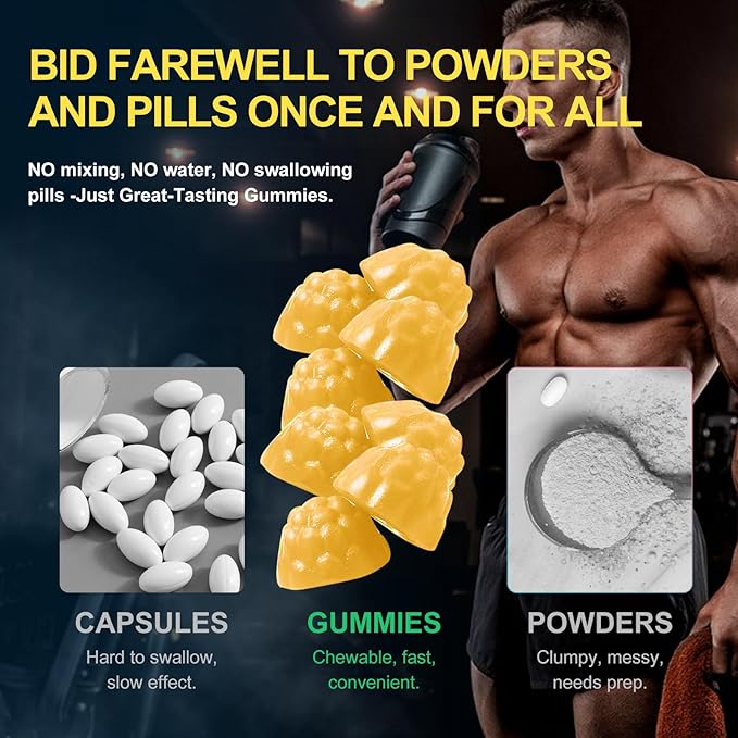 Health4All Creatine Monohydrate Gummies 5g for Men & Women, Creatine Gummy for Strength Energy & Muscle Growth Support Pre-Workout Supplement - Pineapple 120 Gummy