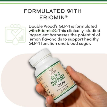 GLP-1 Supplement - Clinically Studied Bioflavonoid Extract to Help Support Natural GLP 1 Levels and Promote Gut Health (200mg, 30 Servings) Std to 70% Eriocitrin and 5% Hesperidin by Double Wood