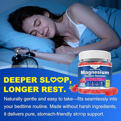 180 Count | Magnesium Complex Gummies for Women & Men, 12 Forms of Magnesium (Glycinate, Citrate& More), Magnesium Supplement with Ashwagandha – Supports Sl♡ep, Bone, Energy, Raspberry Flavor