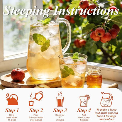 WT WEETEE Hawthorn Berry Tea Bags 100 Count, 100% Hawthorn Fruit, Corn Fiber Pyramid Bags, Antioxidant & Caffeine-Free Herbal Tea