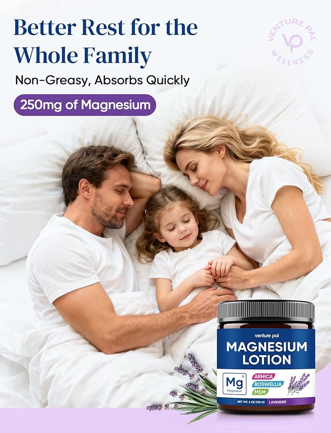 Magnesium Lotion with Arnica, MSM & Boswellia – Cooling Magnesium Cream – Lightweight Moisturizing Lotion for Legs & Feet – Safe for Kids – 6 fl oz