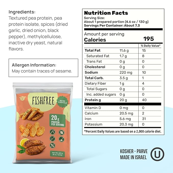 Creative Pea Plant-Based Fish Style Mix | High Protein Shelf-Stable Vegan Protein | Pea Protein | Just Add Water & Oil | Seafood Alternative for Patties, Nuggets, Cakes & Wraps | Gluten-Free | 227g