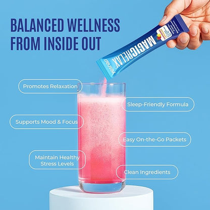 MAGICRELAX Supercalm 8-in-1 Chelated Magnesium Powder Drink Mix,KSM-66 Ashwagandha, Saffron, GABA, L-Theanine, Vitamin D3,Supports Stress Healthy Cortisol, Mood & Sleep, Zero Sugar Raspberry Lemonade