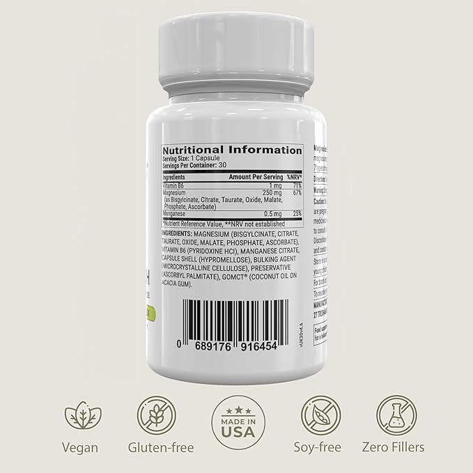 BIOptimizers Magnesium Breakthrough Supplement with 500mg - 7 Forms of Magnesium: Glycinate, Malate, Citrate, and More - Natural Support for Sleep and Cognitive Function -30 Capsules- Calming Vitamins
