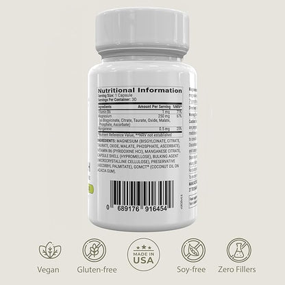 BIOptimizers Magnesium Breakthrough Supplement with 500mg - 7 Forms of Magnesium: Glycinate, Malate, Citrate, and More - Natural Support for Sleep and Cognitive Function -30 Capsules- Calming Vitamins