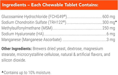 Nutramax Cosequin for Dogs Joint Health Supplement, Contains Glucosamine for Dogs, Plus Chondroitin, MSM and HA, Supports Healthy Joints, Chewable Tablets, 150 Count
