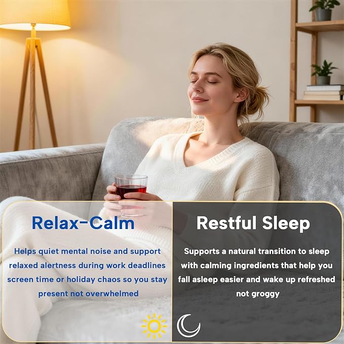 Cortisol Calm Drink Mix with Magnesium Glycinate Powder, L-Theanine, Vitamins, and Ashwagandha for Relaxation & Focus | Adaptogen Drink & Cortisol Support | 30 Packets (Raspberry & Lemon Flavor)
