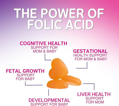 Prenatal Vitamins for Women - Pregnancy Vitamins Gummies with Folic Acid, Vitamin A, C, D3, B12, B6 - Prenatal Multivitamin Gummy for for Fetal Support, Pregnant & Nursing Women - 120 Gummies