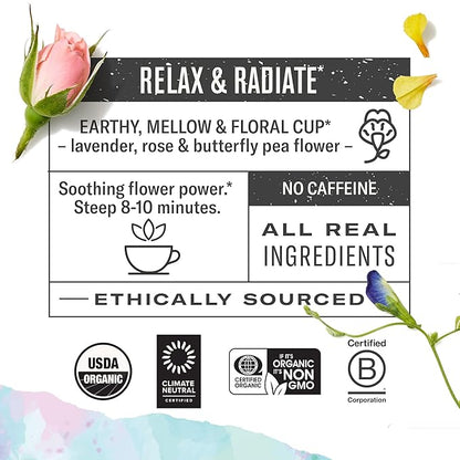 Numi Organic Damiana Relax Herbal Tea – 48 Herbal Tea Bags – Calming Damiana Blend for Gentle Relaxation Emotional Ease & Stress Relief