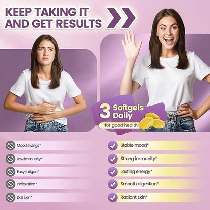 VivoNu 20 in 1 Prenatal Multivitamin, Prenatal Vitamins for Women, Vitamin C D3 K2 B6 B12, Folic Acid, Omega 3 DHA, Choline, Probiotic, Iron, Calcium, Zinc & Magnesium, 300 Softgels