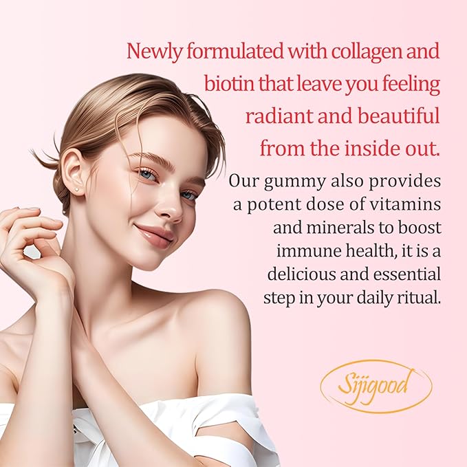 Collagen Peptides Gummies Sugar Free for Women & Men, 2500mg Multi Collagen Type I,II,III,V,X with 15000mcg Biotin & Vitamin C D K2 B12 A E, Hydrolyzed Protein for Hair Skin Nails, Bone, 60Cts
