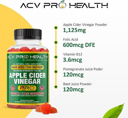 ACV with Sugar Makes No Sense! Apple Cider Vinegar Gummies Sugar Free Low Carb Advanced Keto Acv Gummies Keto Gummy Detox Cleanse (90 Count)