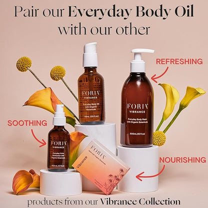 FORIA Everyday Body Oil - Organic Herbal Hydration for Radiant Skin - 3.9 Fl Oz