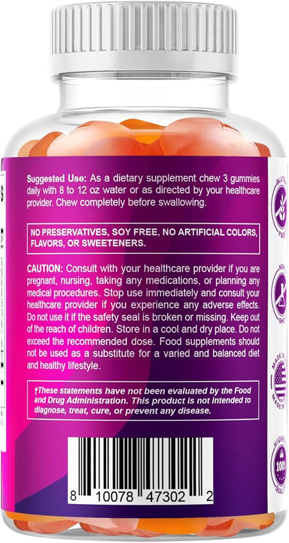 Vitamatic Prebiotic Fiber Gummies for Adults – 2 Pack (Total 120 Gummies) 7g Fiber per Serving | Extra Strength | Zero Sugar Added | Pectin-Based | Digestive Health & Regularity Support