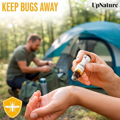 UpNature Citronella Oil Roll On – Camping Essentials - 100% Natural Citronella Essential Oil for Skin