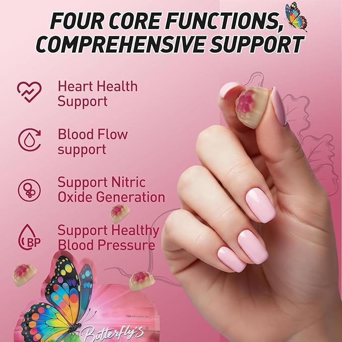 BUTTERFLY'S TEAR Organic Beet Root Gummies, 1500mg Beet Root Powder, Supports Healthy Circulation & Vitality, Non-GMO, Plant-Based (60 Count (Pack of 3), Superfood Beets Gummies)