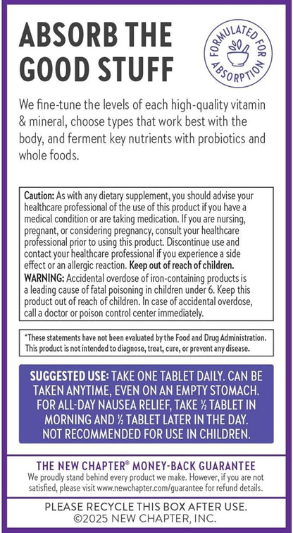 New Chapter Prenatal Vitamins, One Daily Prenatal Multivitamin Enhanced for Age 35+ with Methylfolate + Choline for Healthy Mom & Baby, Gluten Free & Non-GMO- 90 ct