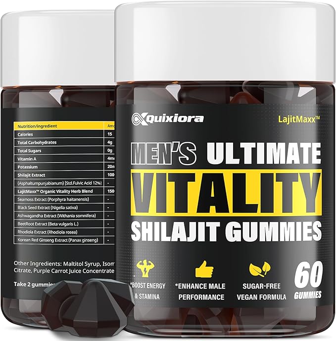 Shilajit Gummies for Men & Women | Shilajit for Men – Shilajit Pure Organic |High Potency|85+ Trace Minerals & Fulvic Acid| Shilajit Supplement | 60 Gummies