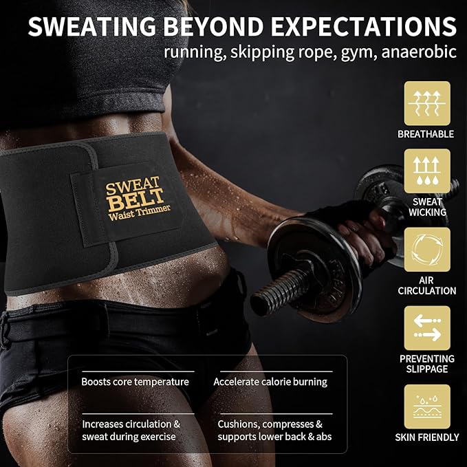 Lisacool Waist Trainer for Women,Waist Sweat Band for Women,Belt for Weight Loss, Belly Band,Stomach Wrap Lumbar Support