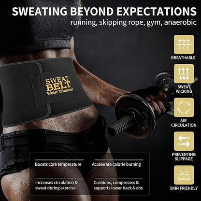 Lisacool Waist Trainer for Women,Waist Sweat Band for Women,Belt for Weight Loss, Belly Band,Stomach Wrap Lumbar Support